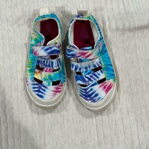 Kids Blowfish Malibu Rainbow Tie Dye Velcro Sneakers